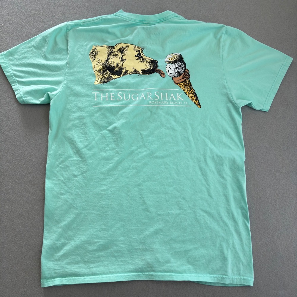 Southern Casanova Mint Green Sugar Shak Rosemary Beach Dog Pocket T-Shirt Medium